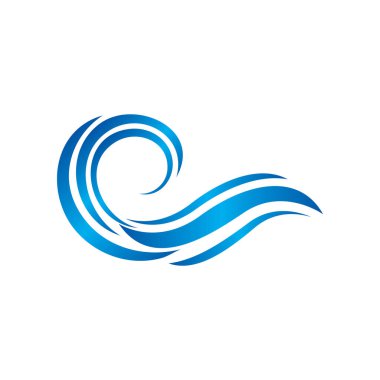 Su dalgası vektör illüstrasyon logo şablonu tasarımı