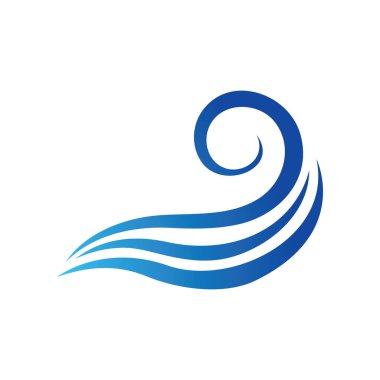 Su dalgası vektör illüstrasyon logo şablonu tasarımı