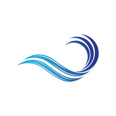 Su dalgası vektör illüstrasyon logo şablonu tasarımı
