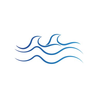 Su dalgası vektör illüstrasyon logo şablonu tasarımı