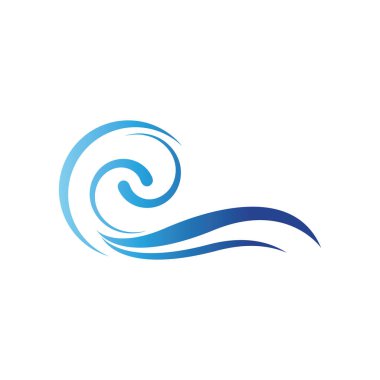 Su dalgası vektör illüstrasyon logo şablonu tasarımı