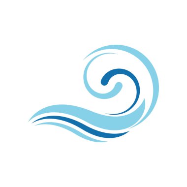 Su dalgası vektör illüstrasyon logo şablonu tasarımı