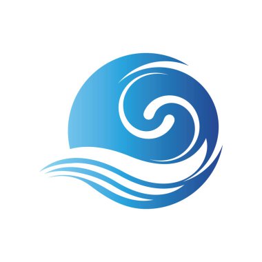 Su dalgası vektör illüstrasyon logo şablonu tasarımı