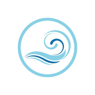 Su dalgası vektör illüstrasyon logo şablonu tasarımı
