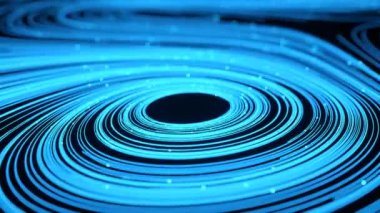 Soyut parlayan çizgiler üç boyutlu bir spiral animasyona dönüşür.