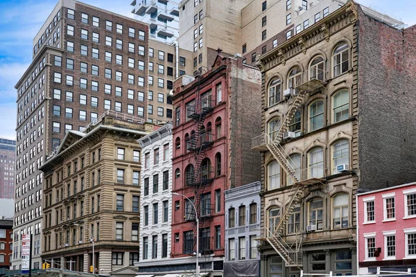 Ornate Old 19Th Century Office Buildings Tribeca District New York — Stock Photo, Image
