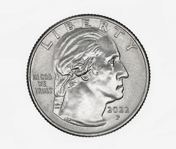 Aktualisiertes Porträt Von George Washington Über Die Vierteldollar Münze Der — Stockfoto