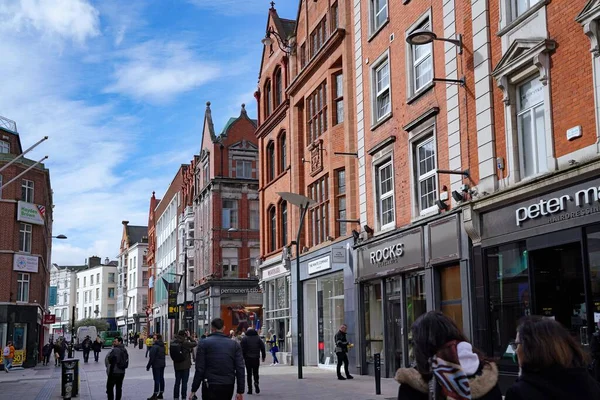 stock image Grafton Street, a popular pedestrianized shopping area in Dubli