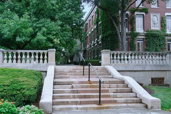 ロチェスター大学の日陰の緑のキャンパス — ストック写真
