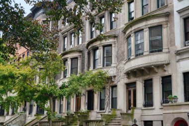 Zarif eski New York kahverengi evleri
