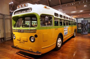 Rosa Parks 'ın Henry Ford Müzesi' ndeki sivil haklar protestosunda koltuğunu bırakmayı reddettiği otobüs.