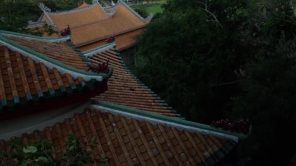 Traditional Chinese Roofs Pagoda Wat Tham Khao Noi Thai Temple — Stock Video