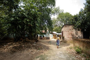 Birbhum, Batı Bengal, Hindistan 'daki Santali kabile köyü.. 