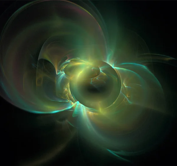 緑の宇宙惑星系 色のグラフィック 背景のイラスト — ストックベクタ