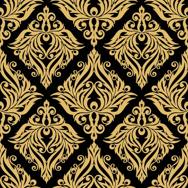 stock vector seamless graphic abstract tile pattern, golden geometric ornament on black background, texture, design