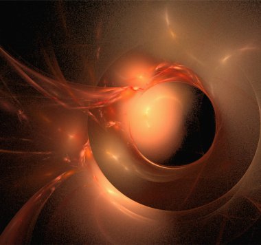 Turuncu uzay gezegen yıldız sistemi, renk grafikleri, arkaplan