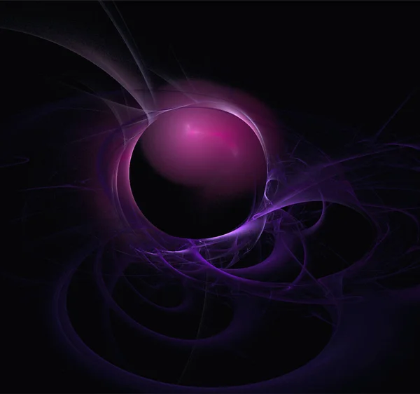 Space Fantasy Illustration Purple Planetary System Dark Space Background Art — Stock Vector