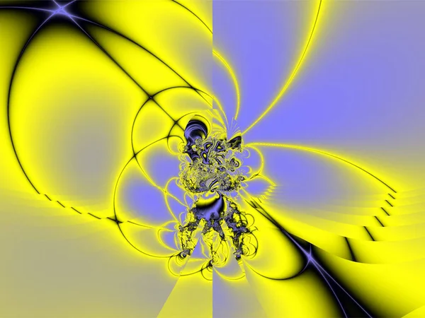 明亮的装饰性黄蓝色图案 抽象背景 — 图库矢量图片