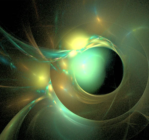 緑の宇宙惑星系 色のグラフィック 背景のイラスト — ストックベクタ
