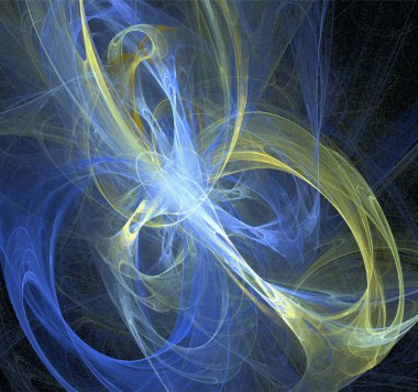 Siyah arkaplan, tasarım, duvar kağıdı üzerinde soyut mavi-sarı ışık deseni