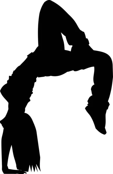 Zwart Contour Silhouet Van Dansende Vrouw Geïsoleerd Element Logo — Stockfoto