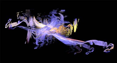 Siyah arkaplan, tasarım, duvar kağıdı üzerinde soyut mavi-sarı ışık deseni