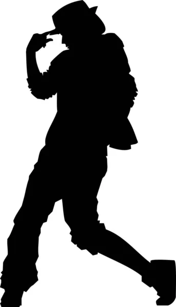 Sylwetka Tańczącego Mężczyzny Czarnym Konturze Element Izolowany Logo — Wektor stockowy