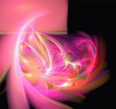 Siyah, renkli dijital grafikler, arkaplan, tasarım üzerine parlak pembe-kırmızı soyut desen