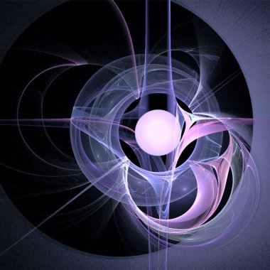 bright purple-blue abstract pattern on black, color digital graphics, background, design