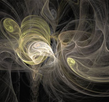 Siyah, renkli dijital grafikler, arkaplan, tasarım üzerine parlak beyaz-sarı soyut desen