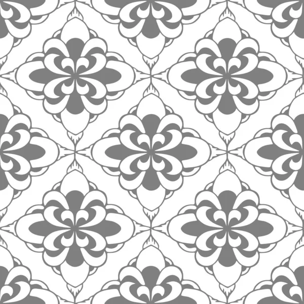 seamless tile pattern of abstract geometric gray elements on white background, texture, design