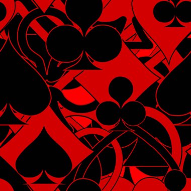 Farklı kart elbiseleri, desen, desen, dizayn ve desenlerin soyut siyah ve kırmızı deseni