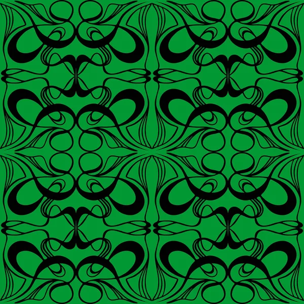 seamless graphic pattern, tile with abstract geometric black ornament on olive background, texture, design