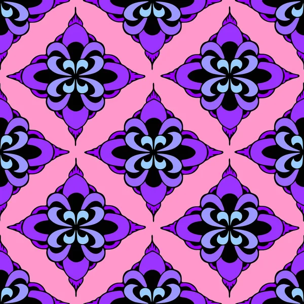 Motif Symétrique Sans Couture Formes Géométriques Violettes Abstraites Sur Fond — Image vectorielle