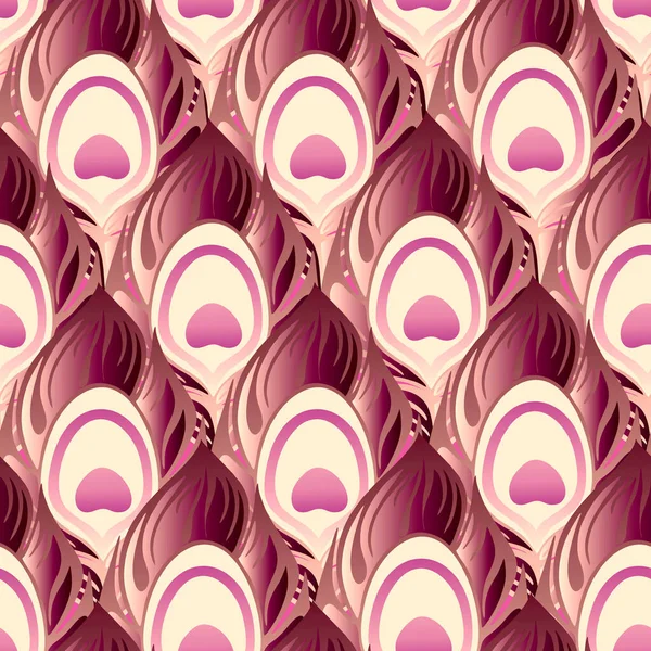 Naadloos Symmetrisch Patroon Van Pauwenveren Paarse Roze Kleuren Textuur Design — Stockfoto
