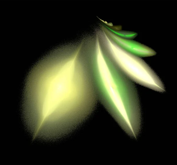 Yellow Green Abstract Drawing Black Background Color Digital Graphics Design — Image vectorielle