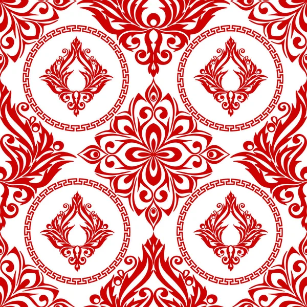 Seamless Graphic Pattern Tile Abstract Geometric Red Ornament White Background — Foto de Stock