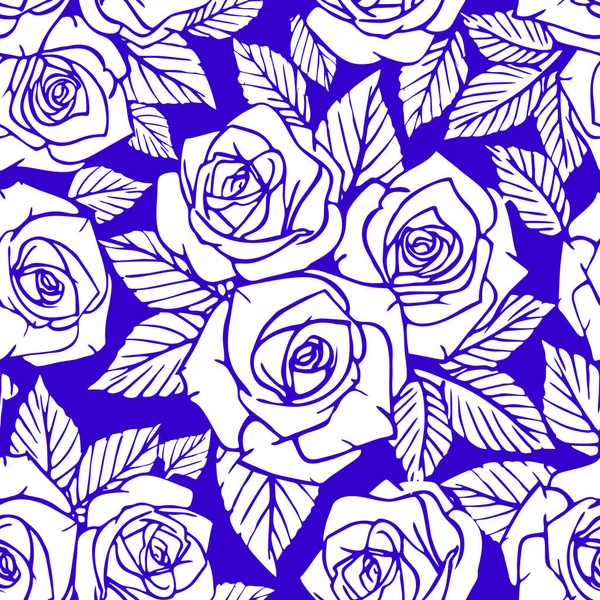 Nahtlose Weiße Asymmetrische Muster Rosa Konturen Auf Blauem Hintergrund Textur — Stockvektor