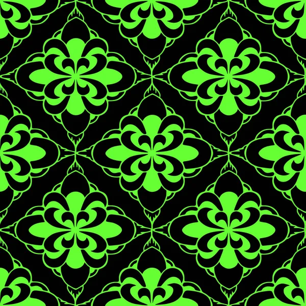 Motif Carrelage Sans Couture Éléments Abstraits Géométriques Verts Sur Fond — Image vectorielle