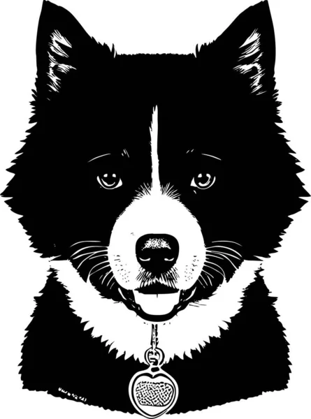 图形黑白绘图狗 单色图形 — 图库矢量图片