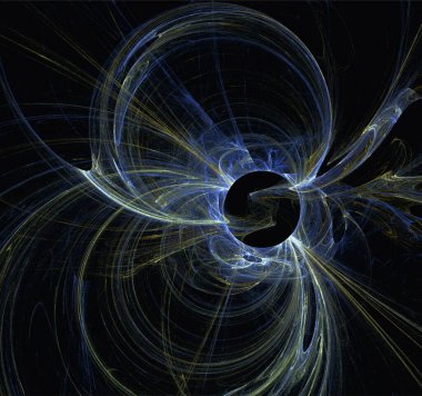 blue abstract spherical linear pattern on black background, wallpaper, design