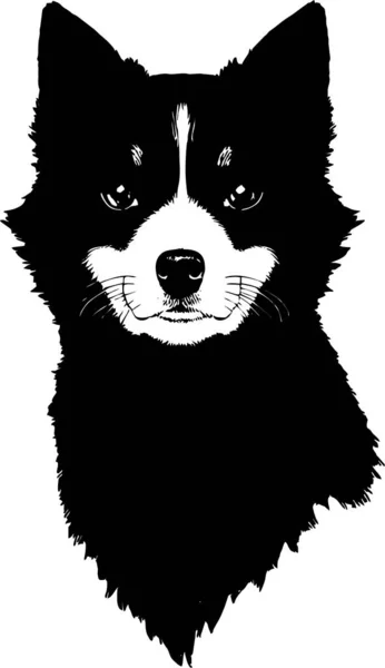 Gráfico Preto Branco Cão Desenho Gráficos Monocromáticos Logotipo — Vetor de Stock