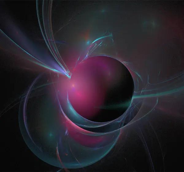 黒の背景に紫と青の抽象画カラーデジタルグラフィックデザイン — ストックベクタ
