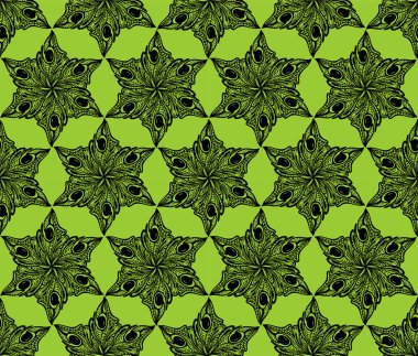 Zeytin arkaplan, doku, tasarım üzerinde kusursuz simetrik siyah çiçek deseni