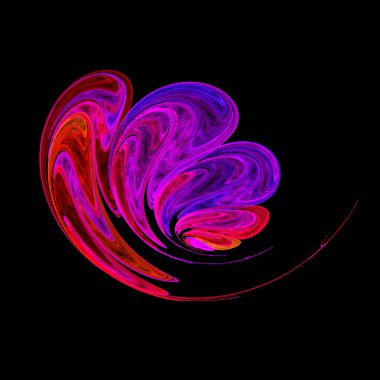 Siyah arkaplanda soyut mor-kırmızı desen, duvar kağıdı, tasarım