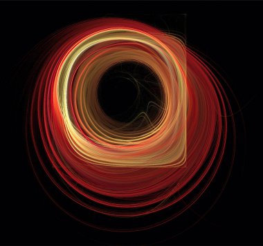 Siyah arkaplan, duvar kağıdı, tasarım üzerine soyut sarı-turuncu çizim doğrusal