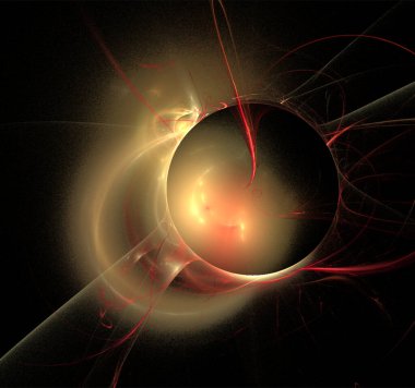 Siyah arkaplan, duvar kağıdı, tasarım üzerine soyut sarı-turuncu çizim doğrusal