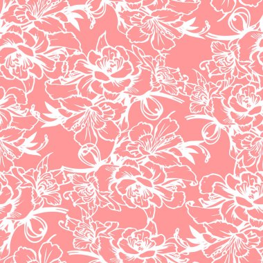 Pembe ve beyaz gül çiçekleri pürüzsüz desen, doku, tasarım