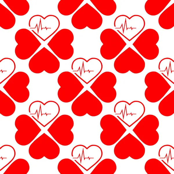 Beyaz zemin, doku ve dizayn üzerinde kırmızı kalplerin kusursuz deseni.