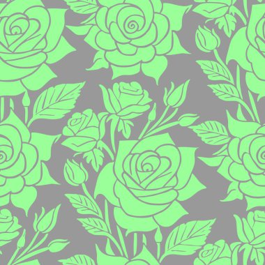 Kusursuz gri çiçek deseni, tek renkli süs, tasarım, doku.